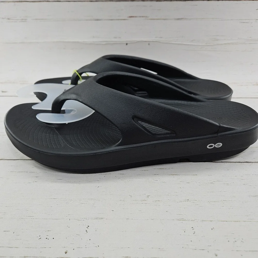 OOFOS Ooriginal Mens 14 Black Recovery Sandals Thong Flip Flops Slip On